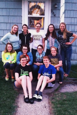 Family-style photo of this year's group at Jourdan's house.